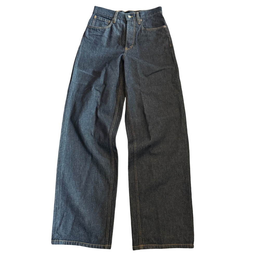 Dries Van Noten Womens Jeans Size 27 Dark Wash Indigo Wide Leg High Rise Denim